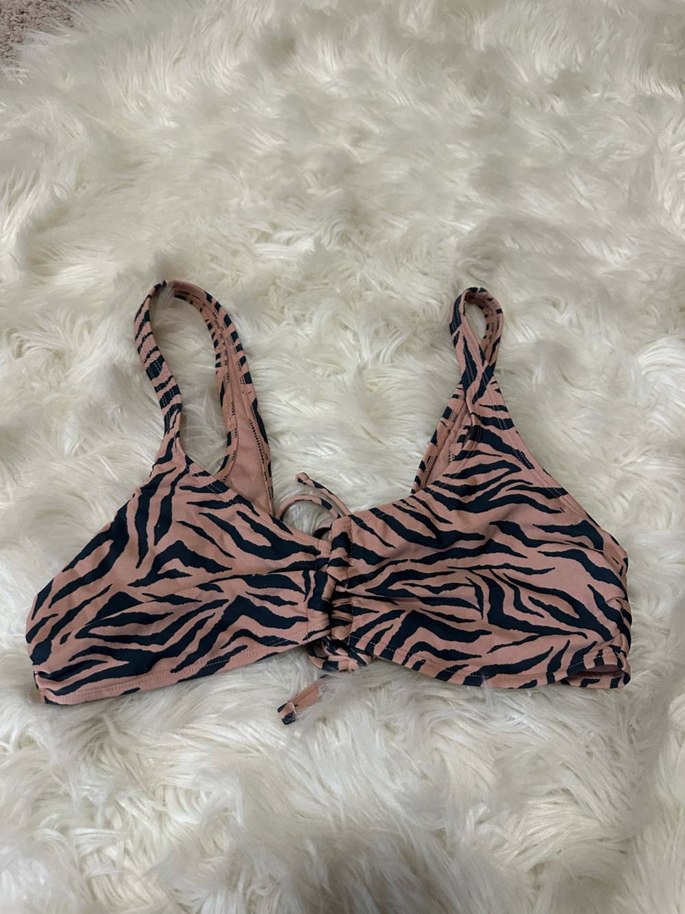 Xhilaration brown & Black Zebra Bikini Top